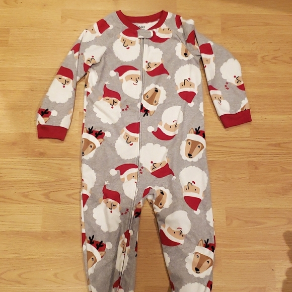 Carter's Child of Mine Toddler Boys Santa Fleece 1-pice Sleeper Set of 2 Size 5 - Picture 4 of 8